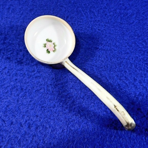 Morimura Noritake Mayonnaise Condiment Jelly Ladle Hand Painted Rose Porcelain - Picture 1 of 6